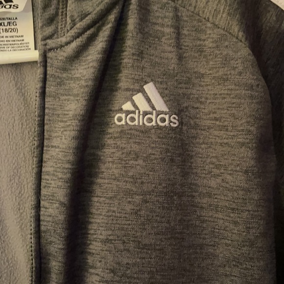 Adidas Zip-Up Hoodie Boys XL (18/20) Gray - Picture 4 of 4